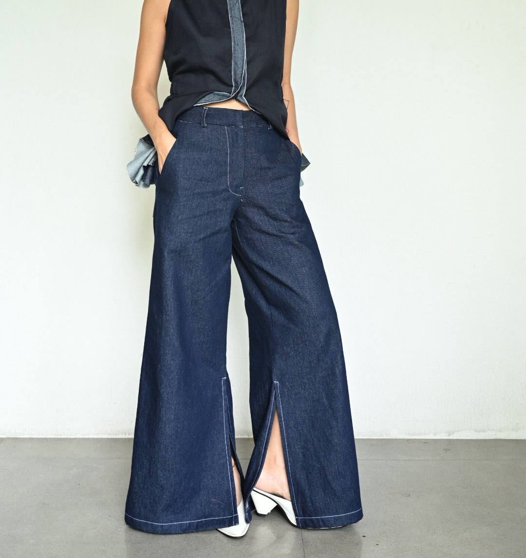 Nani Wide-Leg Slit Pants