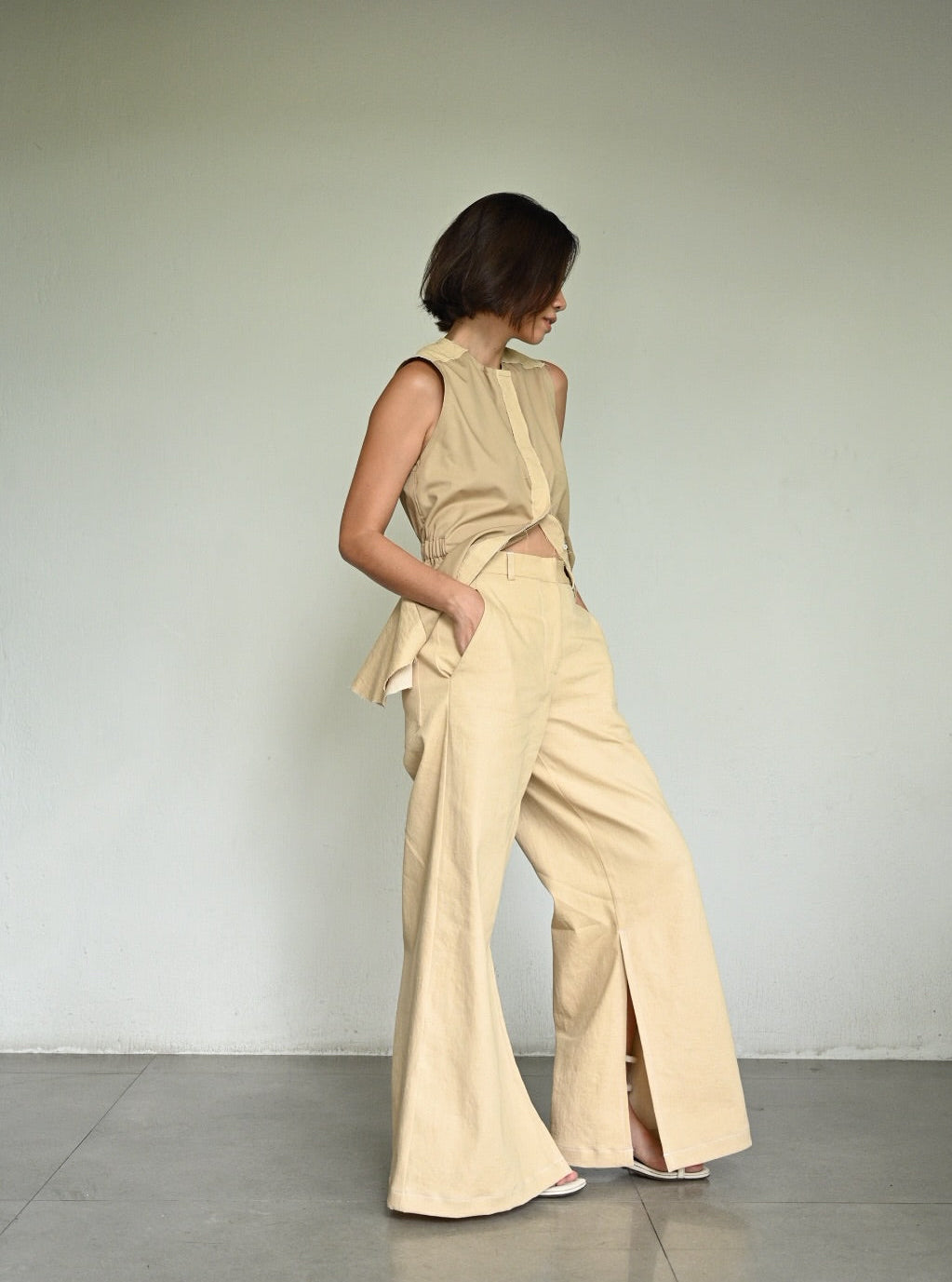Nani Wide-Leg Slit Pants