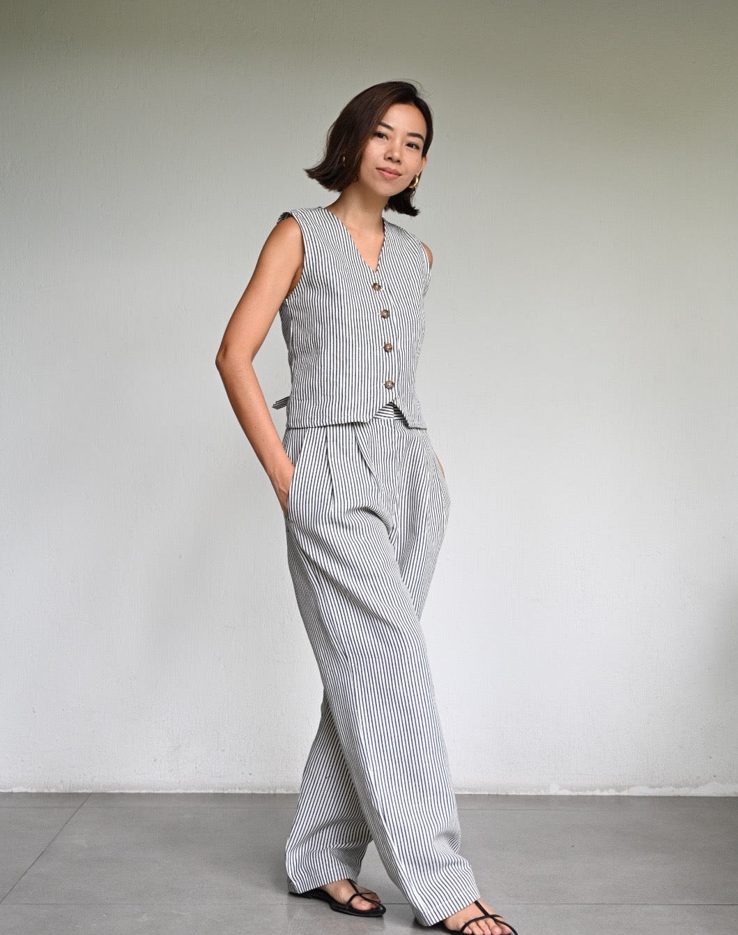 Adria Stripes Vest and Trousers