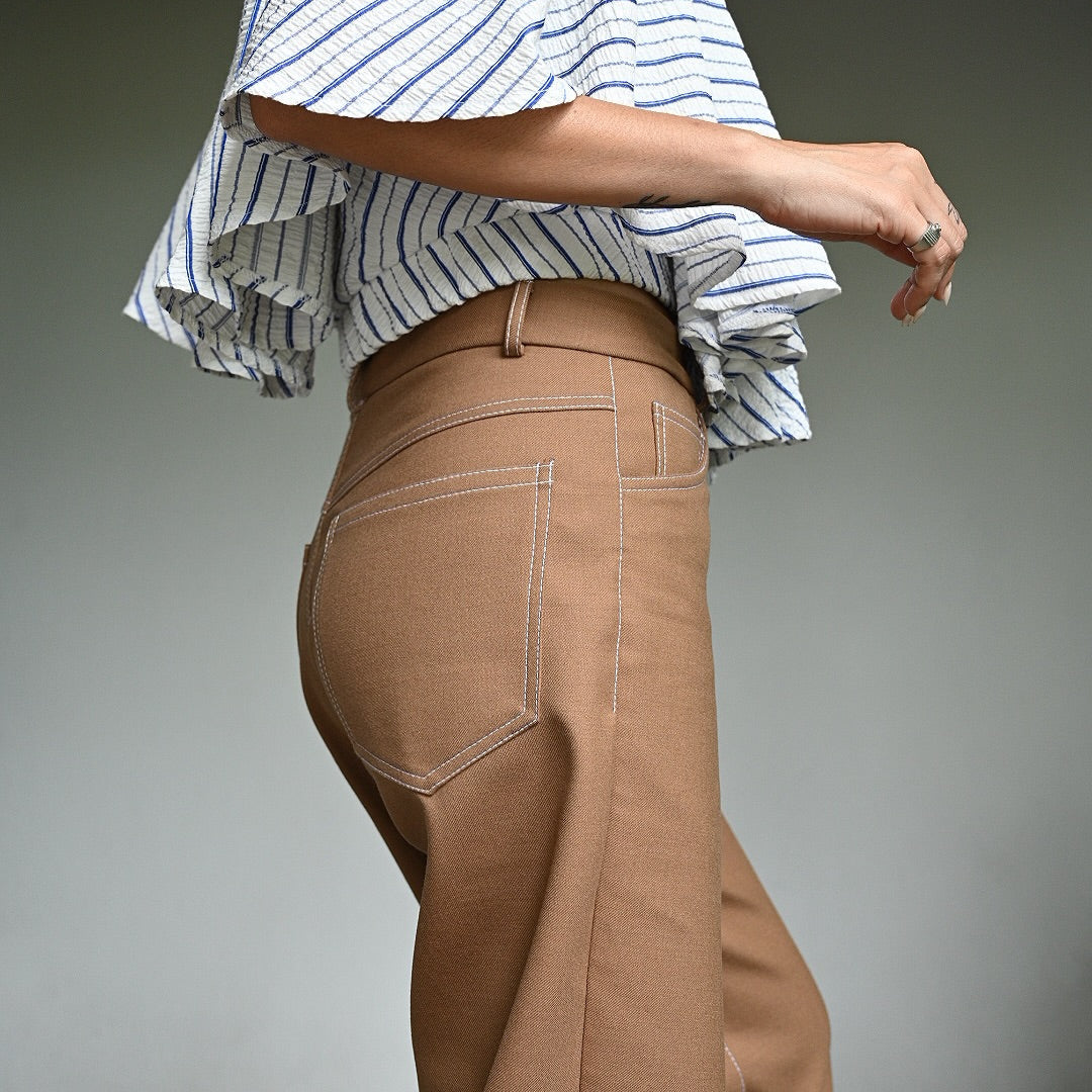 Dominique Trousers/White Threads