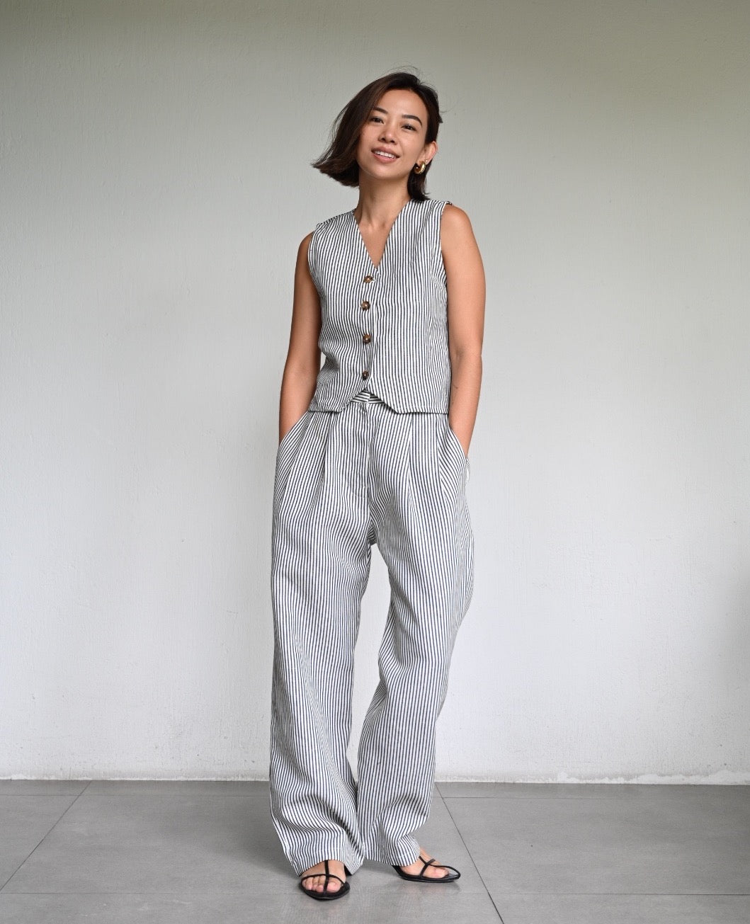 Adria Stripes Vest and Trousers