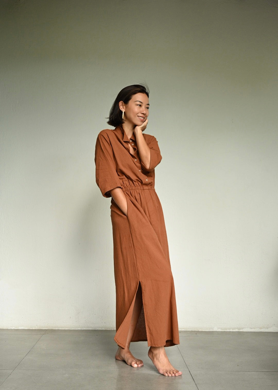 SAFIYA Gathered Waist Dress