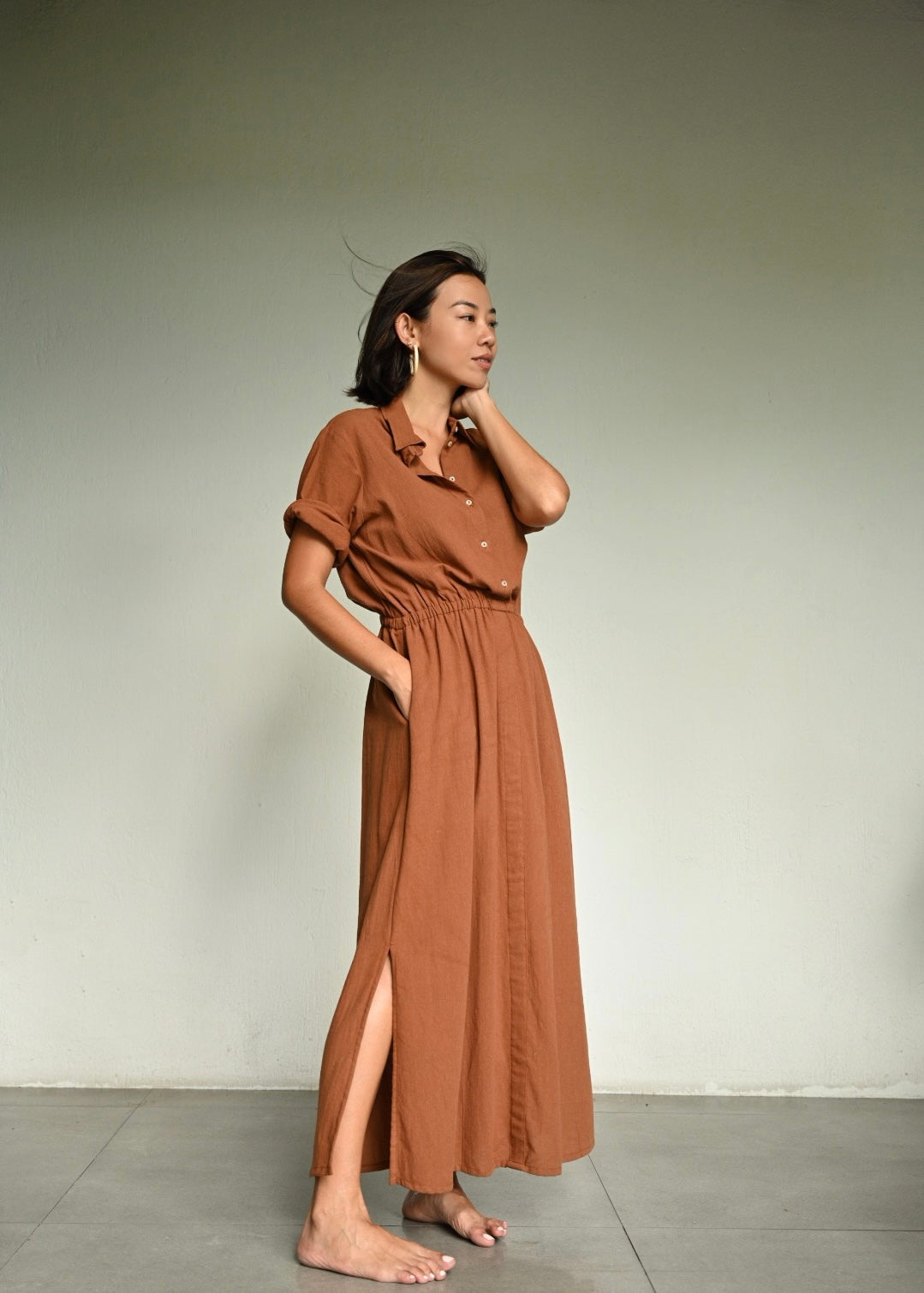 SAFIYA Gathered Waist Dress