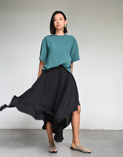 Sarong Pants in Textured Crepe