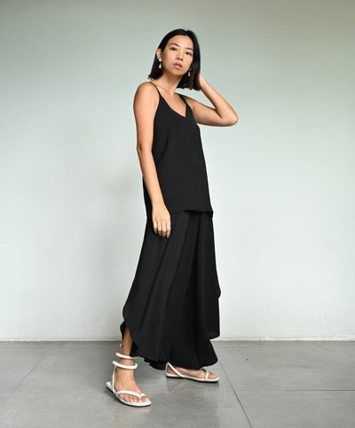 Sarong Pants in Textured Crepe
